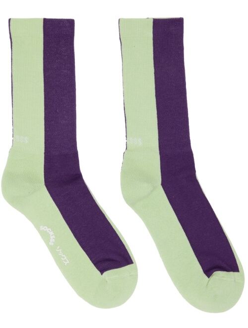 SOCKSSS Two-Pack Purple & Green Socks