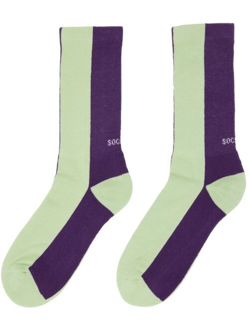 SOCKSSS Two-Pack Purple & Green Socks