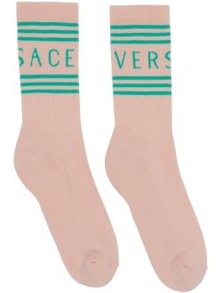 Pink Vintage Logo Socks