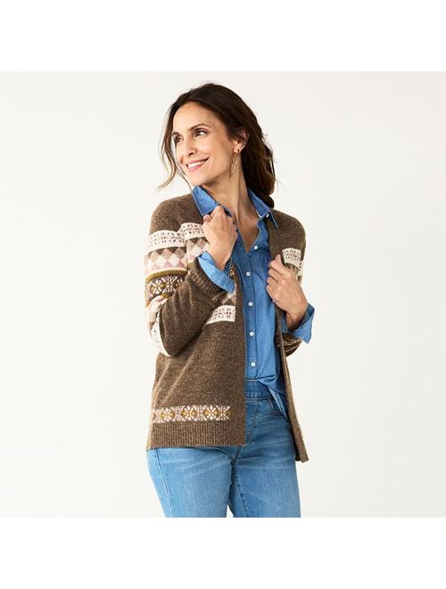 Petite Croft & Barrow Extra Cozy Cable Cardigan