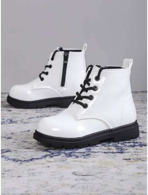 Kom&youbea984 shoes store Girls Lace-up Front Combat Boots