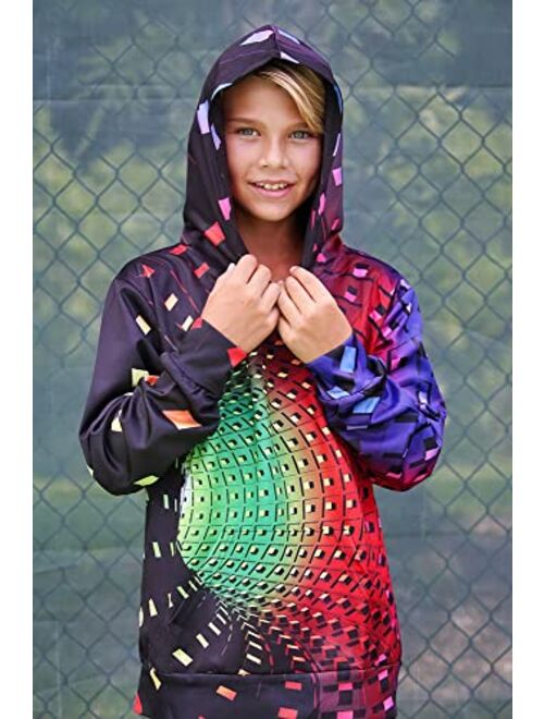 uideazone Kids Boys Girls 3D Graphic Pullover Hoodies Casual Hooded Sweatshirt with Pockets 6-16 Years