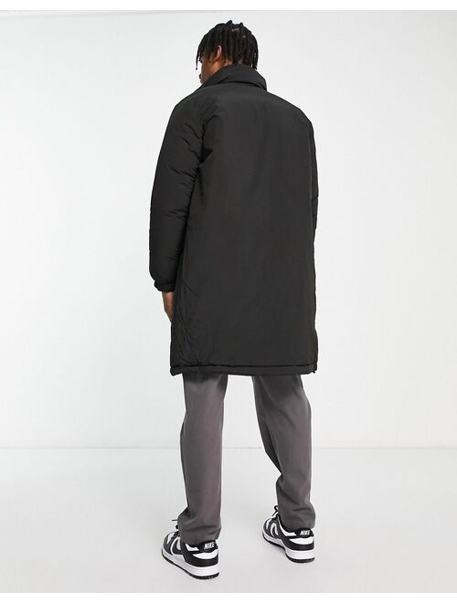 Selected Homme longline heavyweight puffer in black