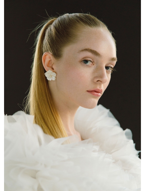 Jennifer Behr mother-of-pearl flower stud earrings