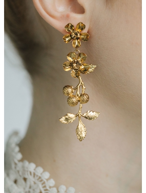 Jennifer Behr Agnes floral-charm drop earrings
