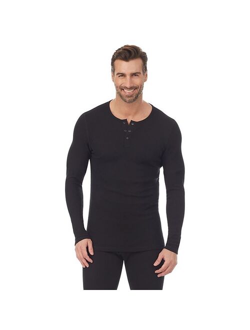 Men's Cuddl Duds Midweight Waffle Thermal Performance Baselayer Henley Top