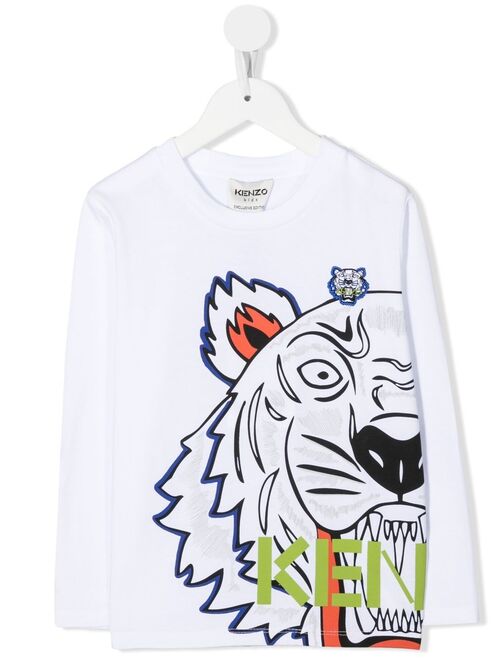 Kenzo Kids Tiger-print organic cotton T-shirt