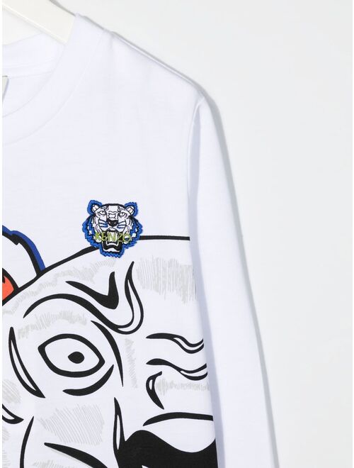 Kenzo Kids Tiger-print organic cotton T-shirt
