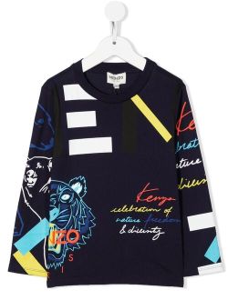 Kids logo-print long-sleeve T-shirt