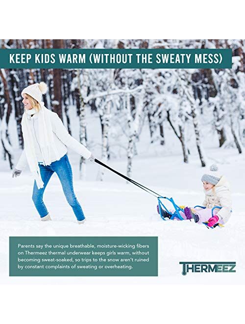 Thermeez Thermal Underwear for Girls (Thermal Long Johns) Sleeve Shirt & Pants Set, Base Layer w/Leggings Bottoms Ski/Extreme Cold