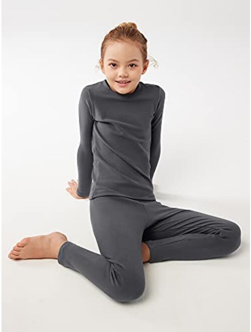SIORO Thermal Underwear for Girls Double Fleece Warm Long Johns Ultra Soft Base Layer Set