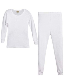 Sweet & Sassy Girls' 2-Piece Thermal Warm Underwear Top and Pant Set