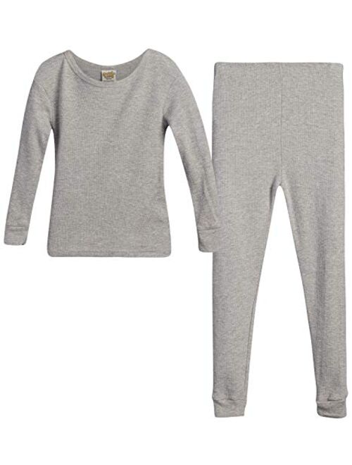 Sweet & Sassy Girls' 2-Piece Thermal Warm Underwear Top and Pant Set