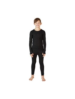 Kids' Thermal Underwear Set - 2 Piece Performance Base Layer Long Sleeve Shirt and Leggings - Boys/Girls (3-16)