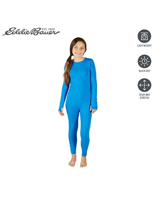Eddie Bauer Kids' Thermal Underwear Set - 2 Piece Performance Base Layer Long Sleeve Shirt and Leggings - Boys/Girls (3-16)