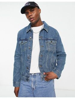 classic denim jacket in tinted mid wash