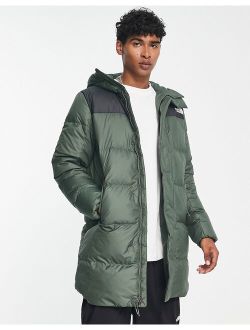 Hydrenalite down mid length puffer jacket in khaki