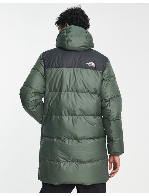 The North Face Hydrenalite down mid length puffer jacket in khaki