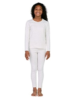 Girls 100% Cotton Thermal Underwear Set, Ultra Soft Long Johns Base Layer for Kids Top & Bottom (Thermoflux G09)