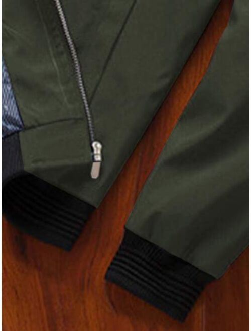 Shein Men Zip Up Bomber Jacket Without Tee