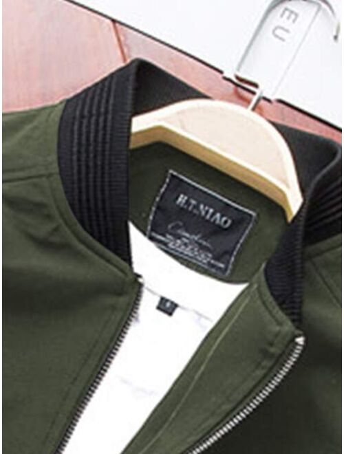 Shein Men Zip Up Bomber Jacket Without Tee