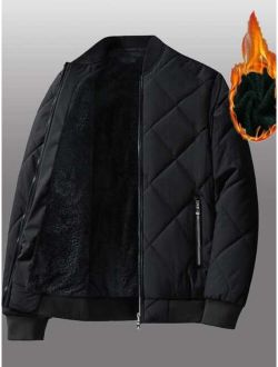 Men Quilted Bomber Jacket Without Sweater