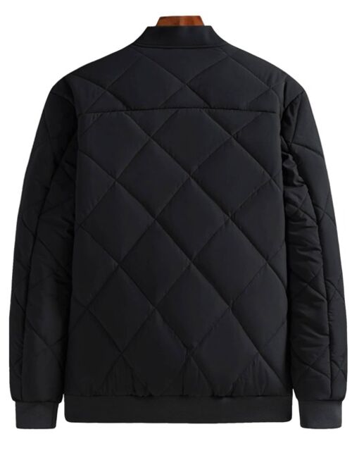 Shein Men Quilted Bomber Jacket Without Sweater