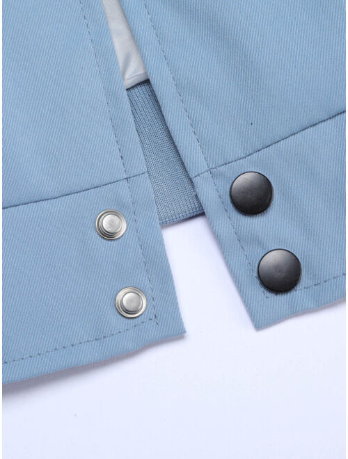 Shein Men 1pc Letter Embroidery Two Tone Varsity Jacket