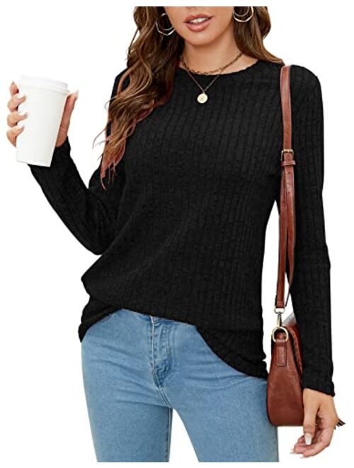 SimpleFun Women's Tunic Sweaters Lightweight Fall Casual Long Sleeve Crewneck Pullover Tops