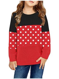 TUONROAD Girls' Pullover Sweater Jumper Sweater Woolen Sweater Girls Pullover Sweatshirts