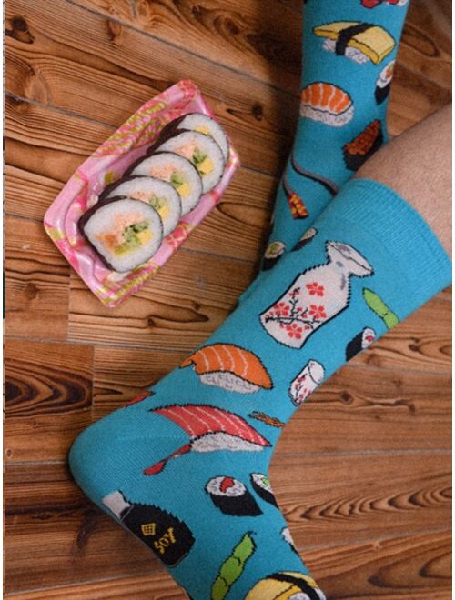 Shein Men Sushi Pattern Socks