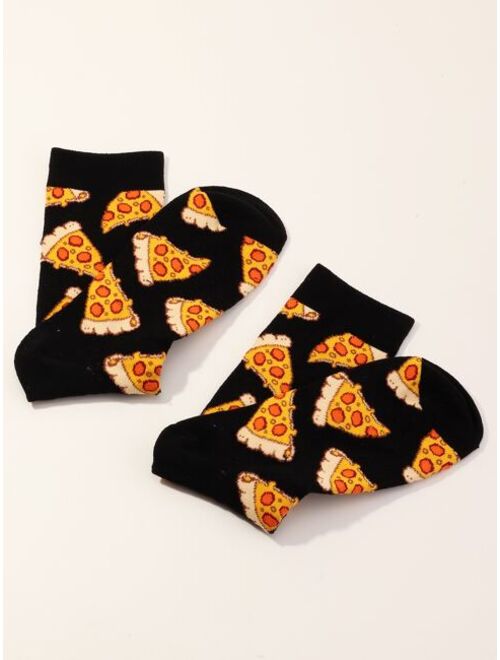 Shein Men Pizza Pattern Socks
