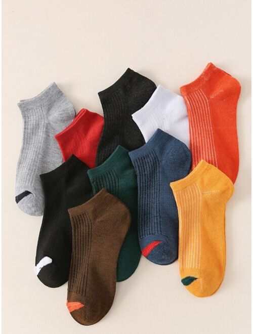 Shein 10pairs Men Contrast Panel Ankle Socks