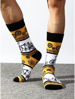 Men Bicycle Print Socks