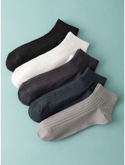 Shein 5pairs Men Solid Socks
