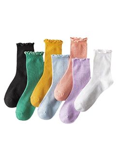 GuaziV Women's Cotton Socks, 5-8 Pairs Womens Fun Novelty Crew Colorful Patterns Super Soft Fashion Casual Socks