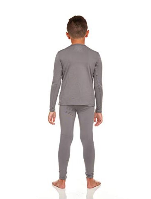 Bodtek Boys Thermal Long Underwear Set for Kids Fleece Lined Long Johns for Pajamas or Base Layer Leggings & Shirt