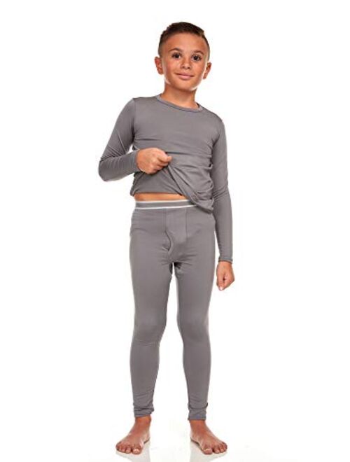 Bodtek Boys Thermal Long Underwear Set for Kids Fleece Lined Long Johns for Pajamas or Base Layer Leggings & Shirt