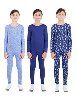 Arctic Layerz Boys Thermal Underwear Set for Kids and Toddler Base Layer Long Johns 6 Piece Long Sleeve Tops and Leggings set