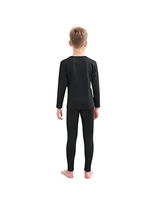 HEROBIKER Thermal Underwear Boys Ultra Soft Fleece Lined Kids Thermals Long Johns Top Bottom Warm Set for Winter Skiing