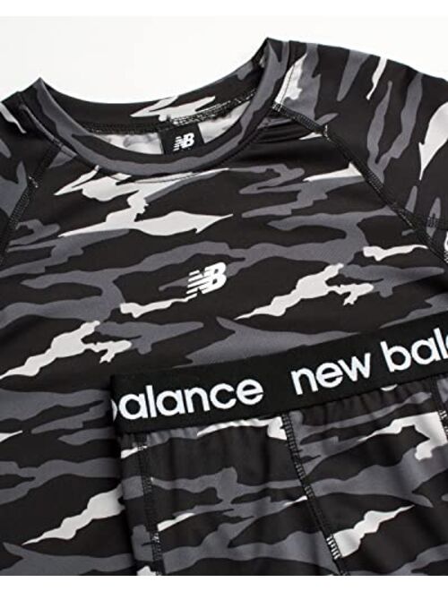 New Balance Boys' Performance Underwear Set - Base Layer Long Sleeve T-Shirt and Tights