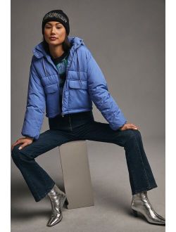 Cropped Colorblock Puffer Jacket