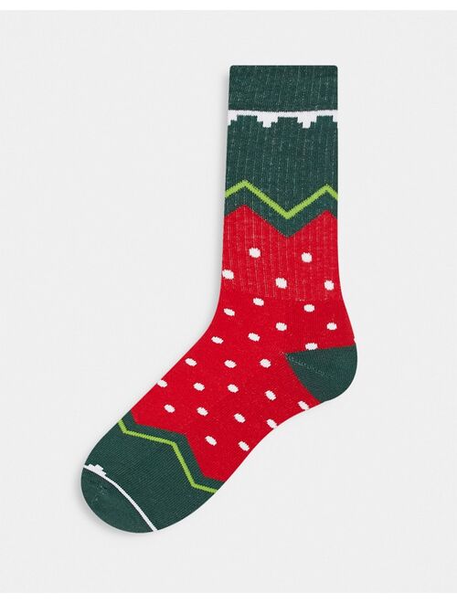 ASOS DESIGN ankle socks in christmas cracker print