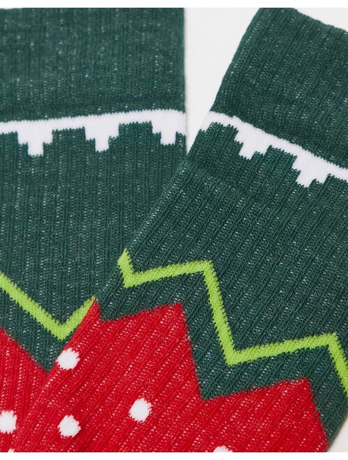 ASOS DESIGN ankle socks in christmas cracker print