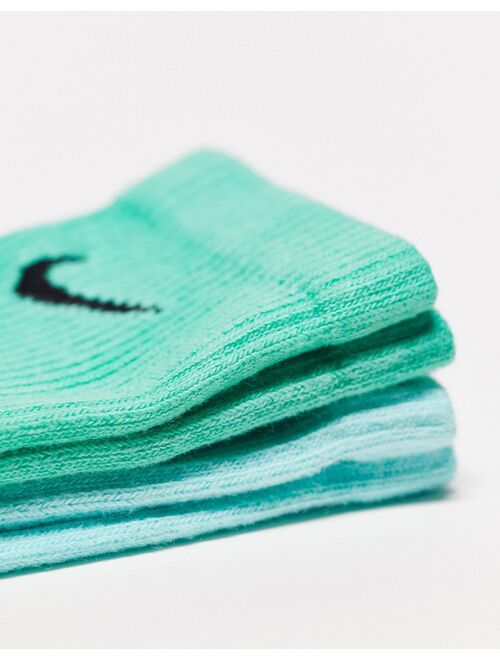 Nike Everyday Plus Cushioned 2-pack dip dye crew socks in blue