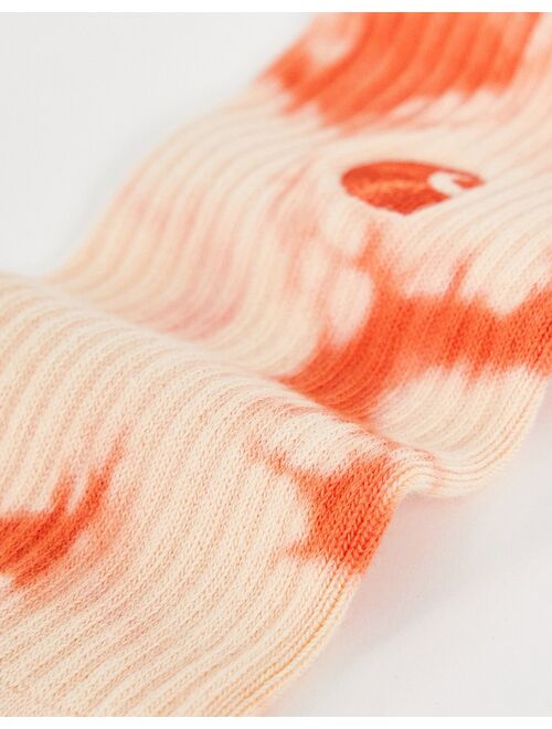 Carhartt WIP Vista tie dye socks in orange