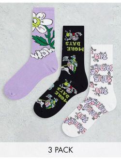 fun print socks in lilac