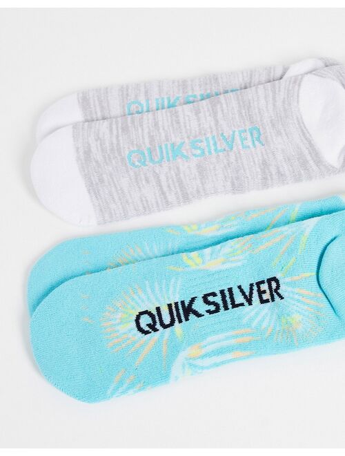 Quiksilver Palm 2 pack socks in blue/gray