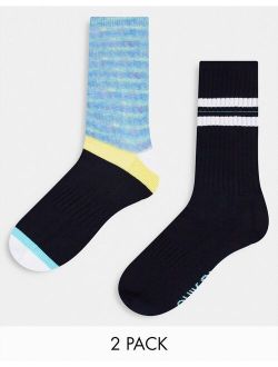 2-pack socks in blue