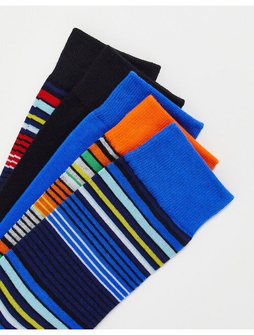 Jack & Jones 5 pack striped socks in bright multi